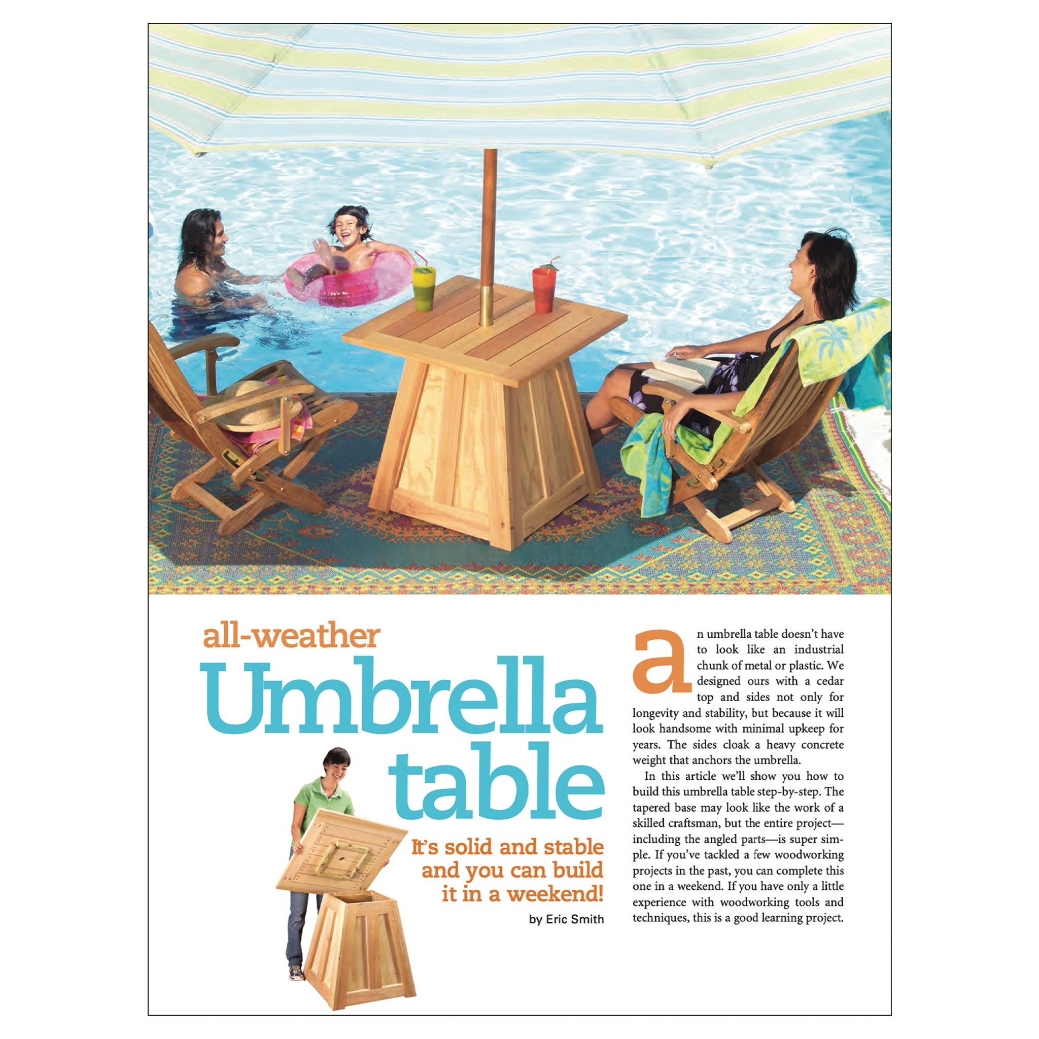 backyard creations allenwood patio umbrella side table with 2 Weight Bags Outdoor Umbrella Table with Umbrella Hole Small Brown Wicker End Table for Outside Storage Coffee Table with Poly Lumber Top for Pool Garden Construction Crafted of All Outdoor Patio Umbrella Side Table