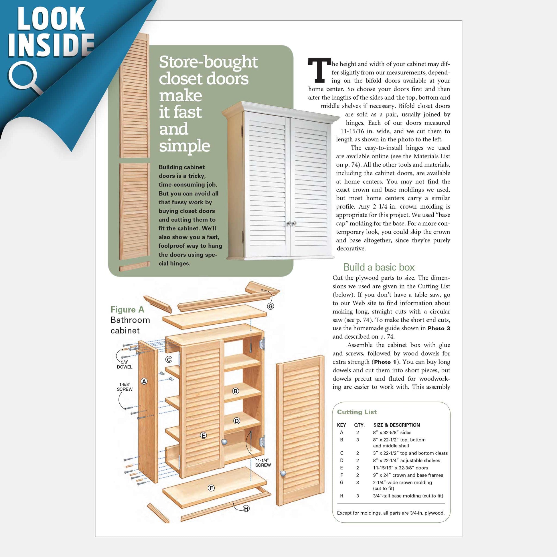 Bath Cabinet - Family Handyman Shop
