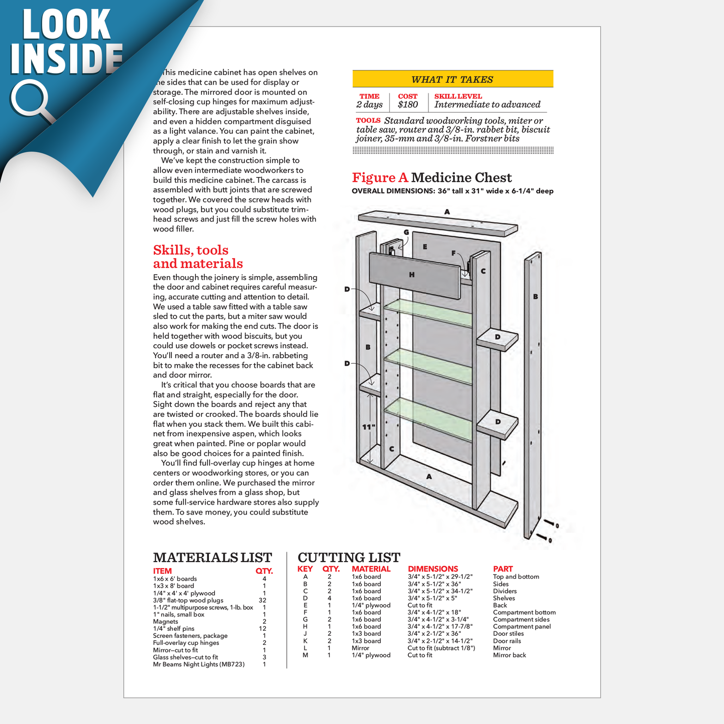 Hidden Compartment Medicine Cabinet - Family Handyman Shop
