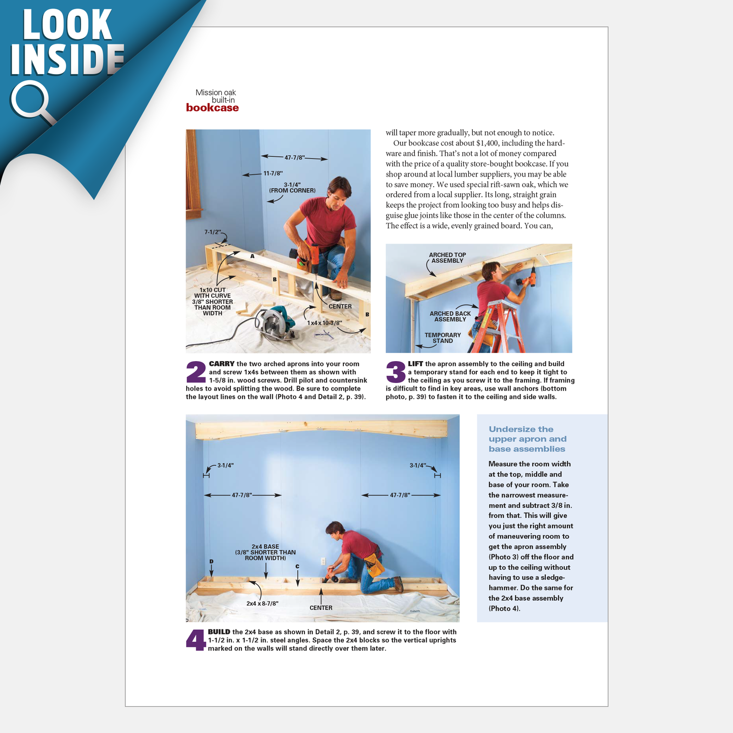 Mission Oak Built-in Bookcase - Family Handyman Shop