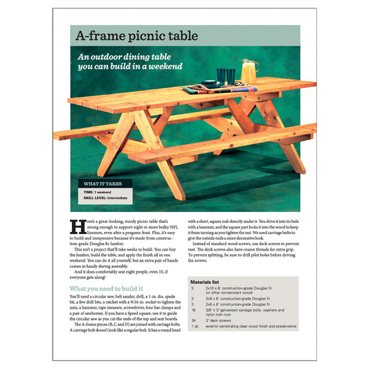 A-Frame Picnic Table