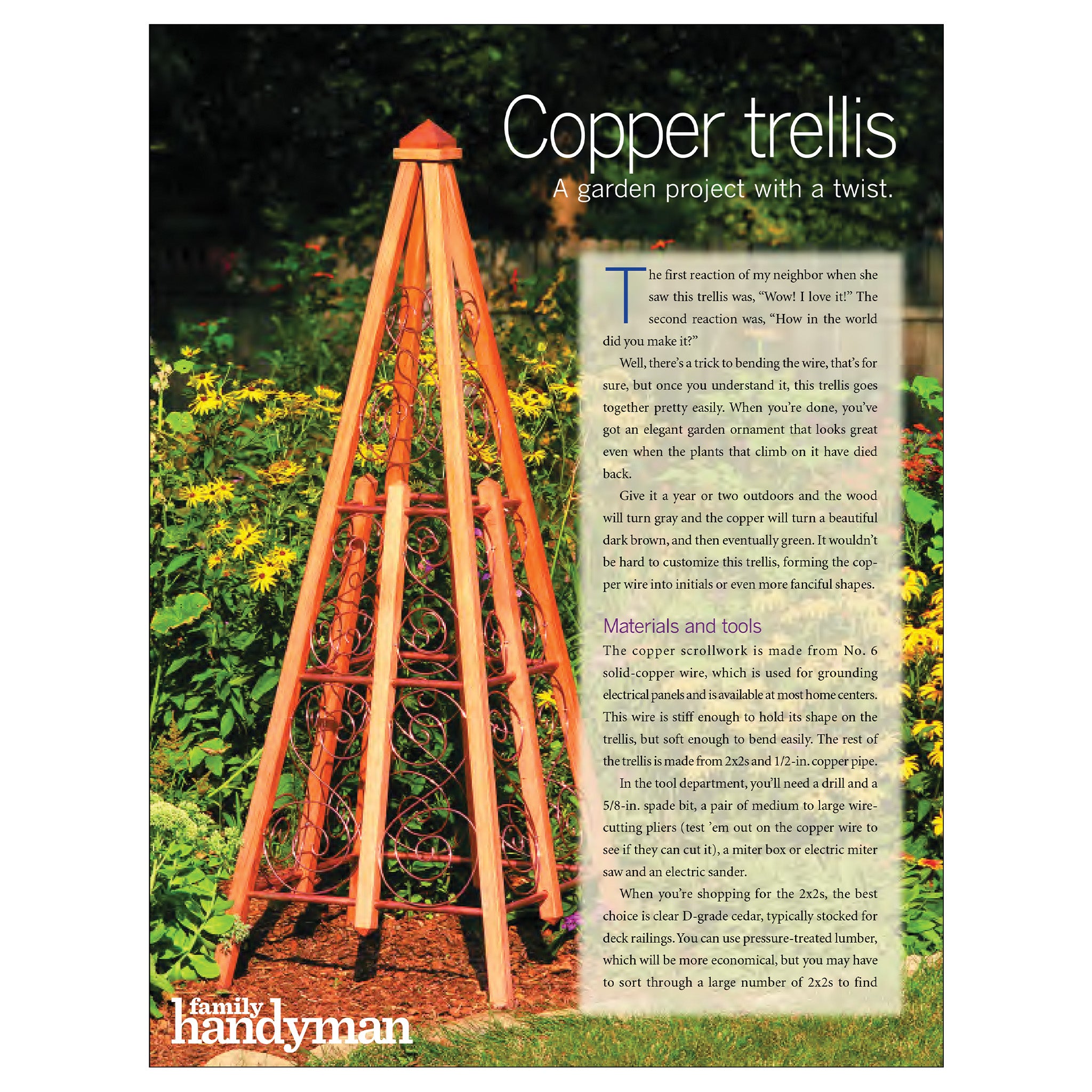 Copper Garden Trellis | Shop Family Handyman – Family Handyman Shop