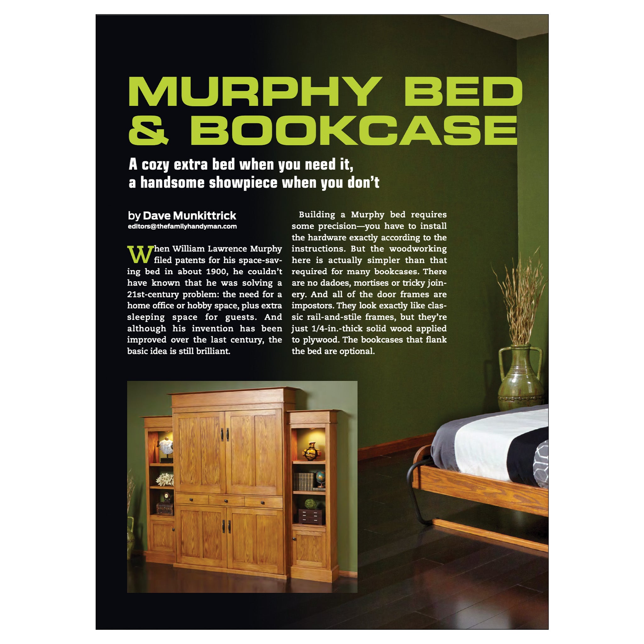 Family handyman deals murphy bed