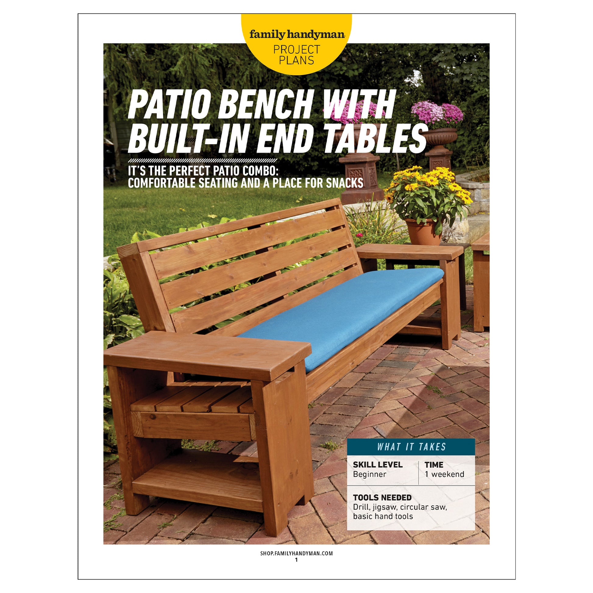 Build an Outdoor Bench with Built-in End Tables Shop Family