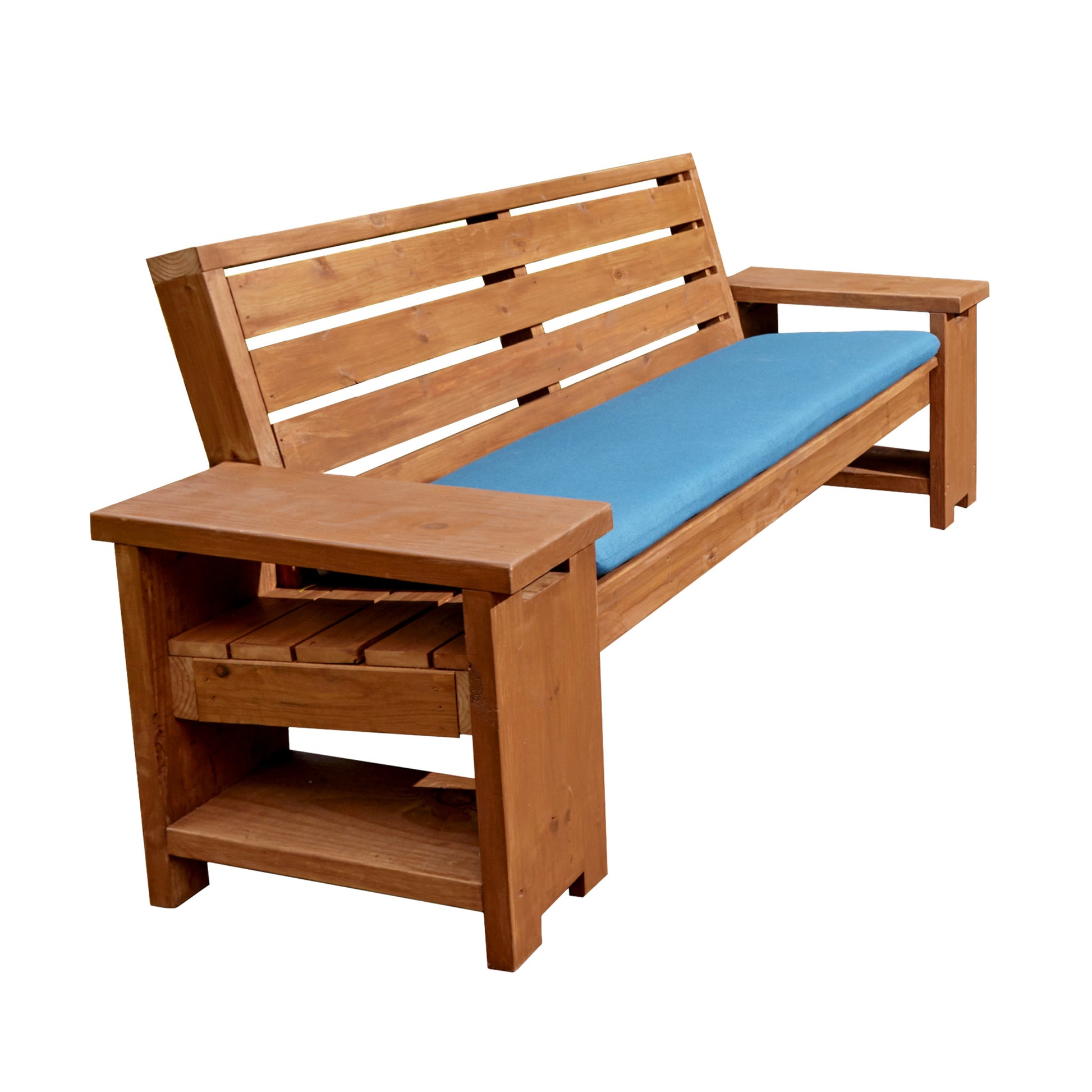 Build an Outdoor Bench with Built-in End Tables Shop Family